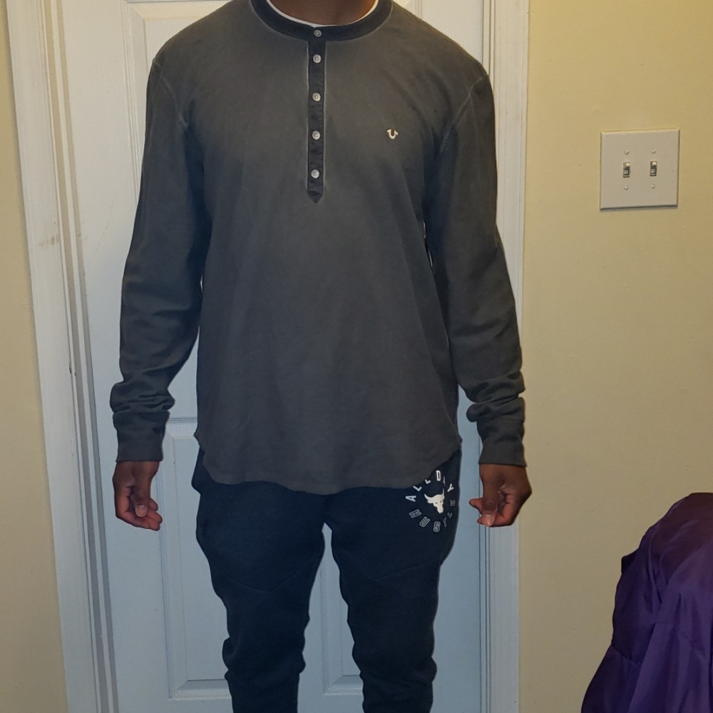 True Religion long sleeve Henley shirt